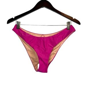 JCREW Women’s Curved-Waist Cheeky Bikini Bottom in Radiant Fuchsia Size Medium
